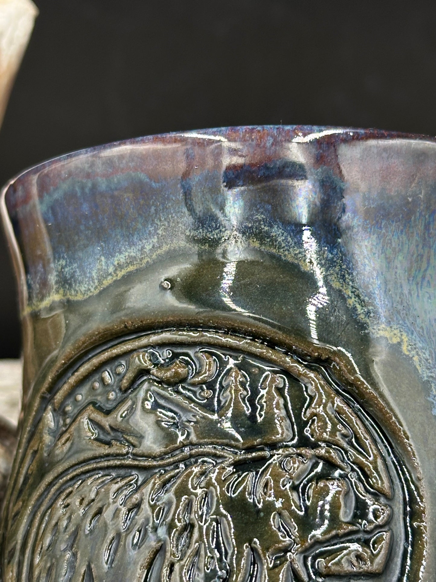 Bear in the Woods Pottery Mug/Cup (M0127) approximately 16 ounces