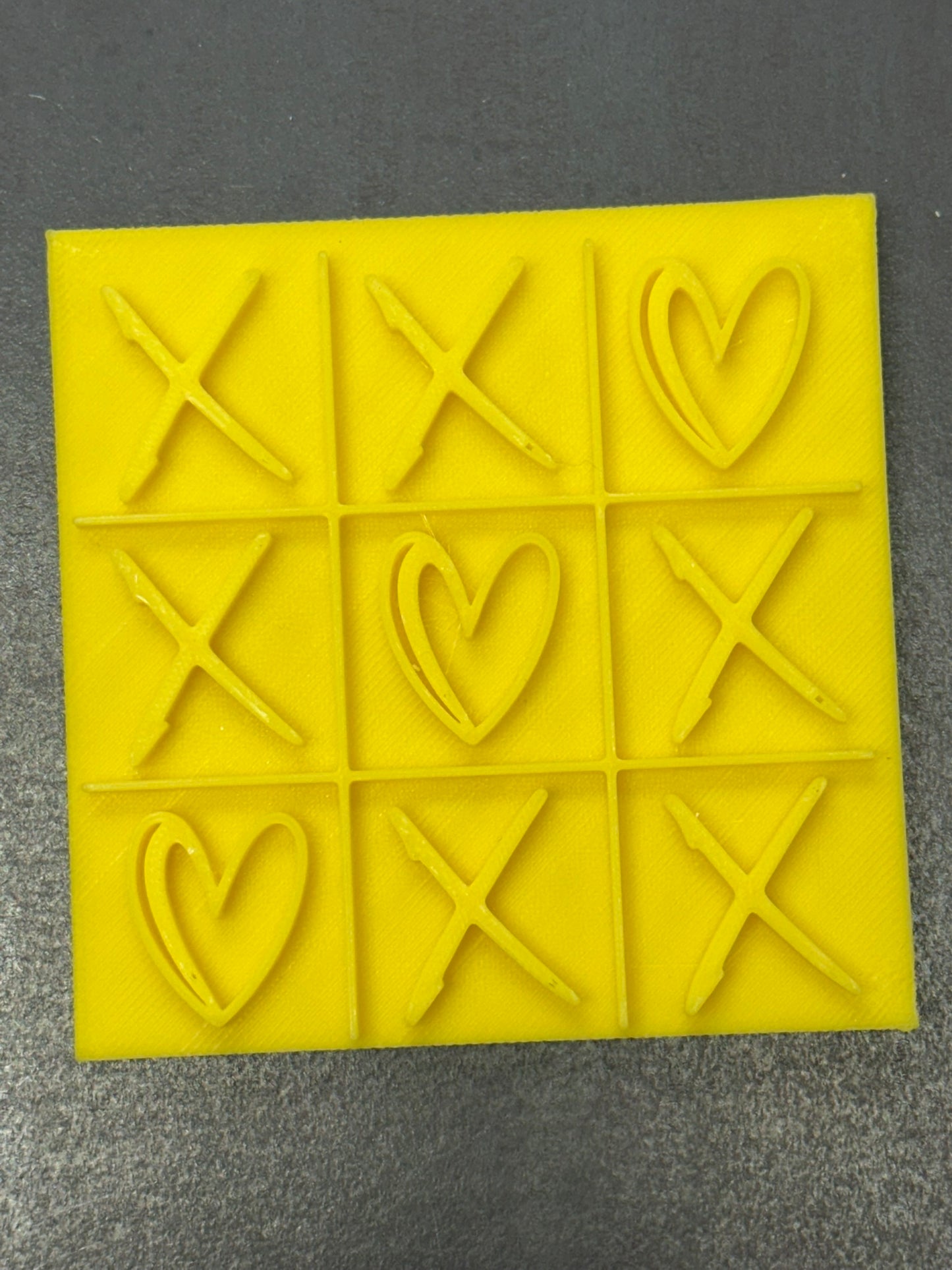 Tic Tac Toe Heart Hugs and Kisses 3D Printed Stamp