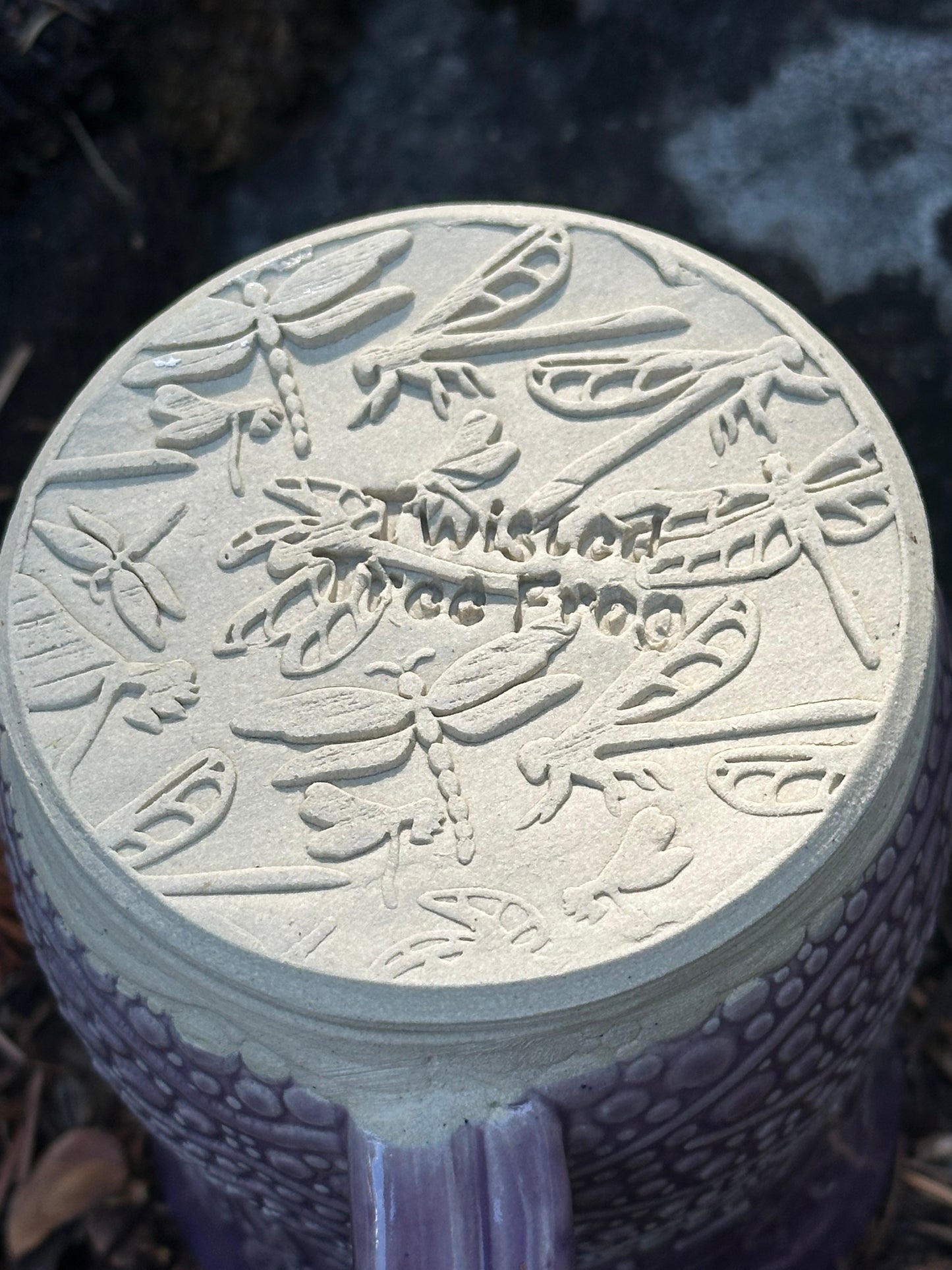 Lavender Bubbles & Dragonflies Pottery/Ceramic Mug approx. 16 oz. (250004)