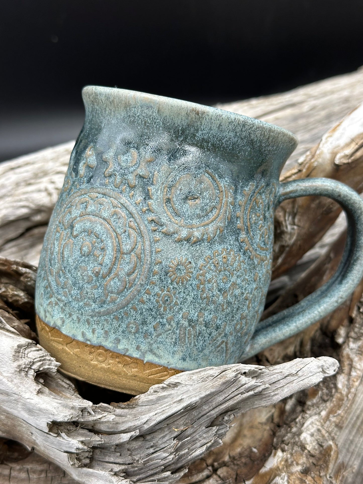 Matte Textured Mug Crystal Blue approximately 16 ounces (M0103)