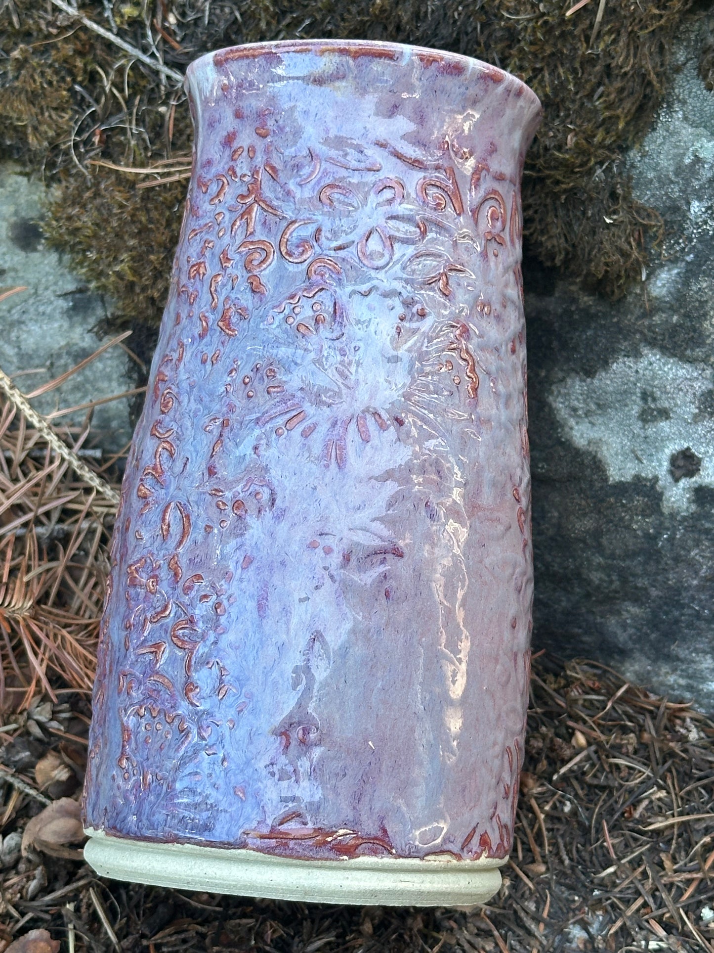 Variegated Purple Textured Floral Vase (250012)