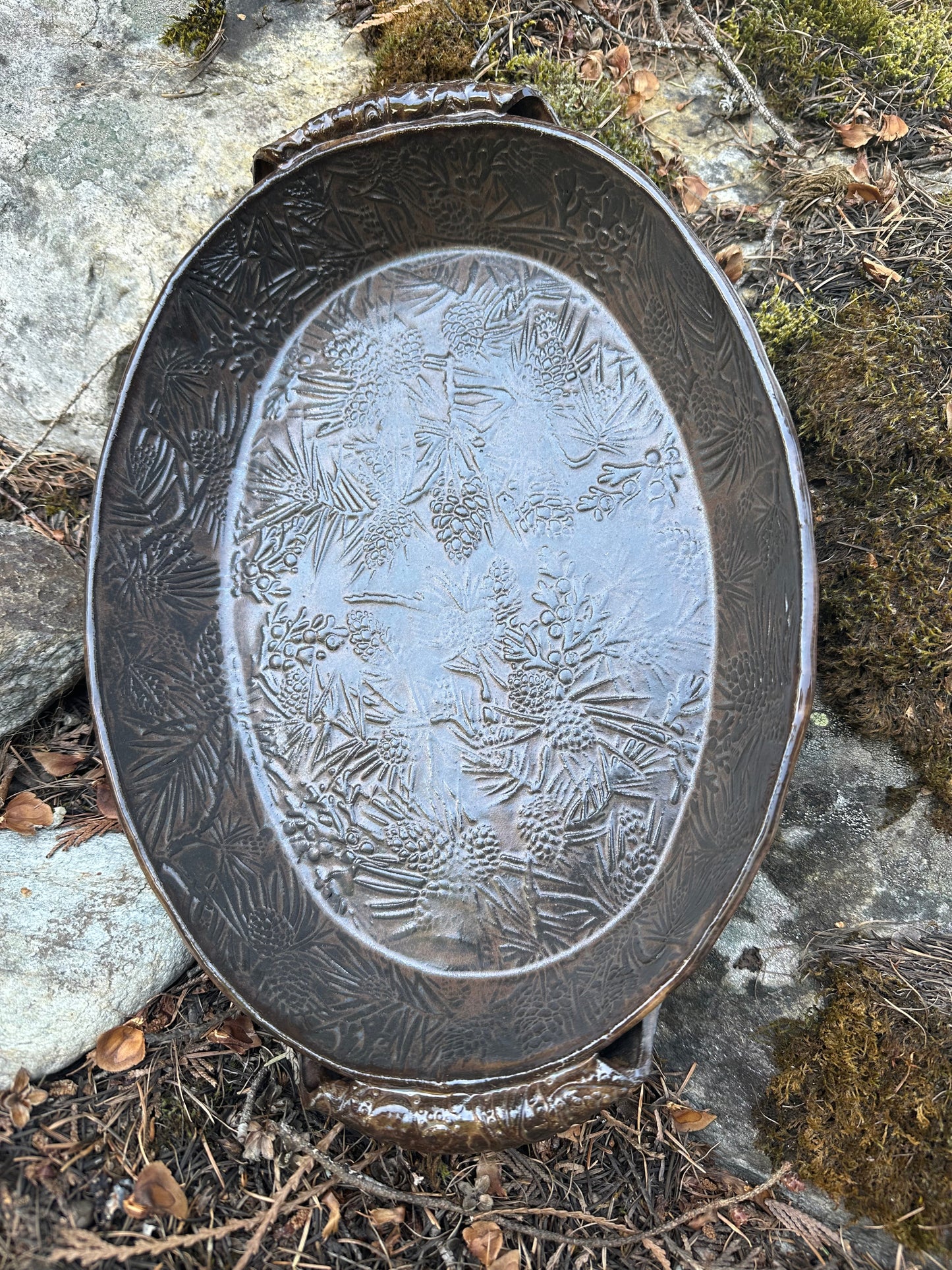Brown Oval Baking Dish approximately approximately 8”x12” (B0102)