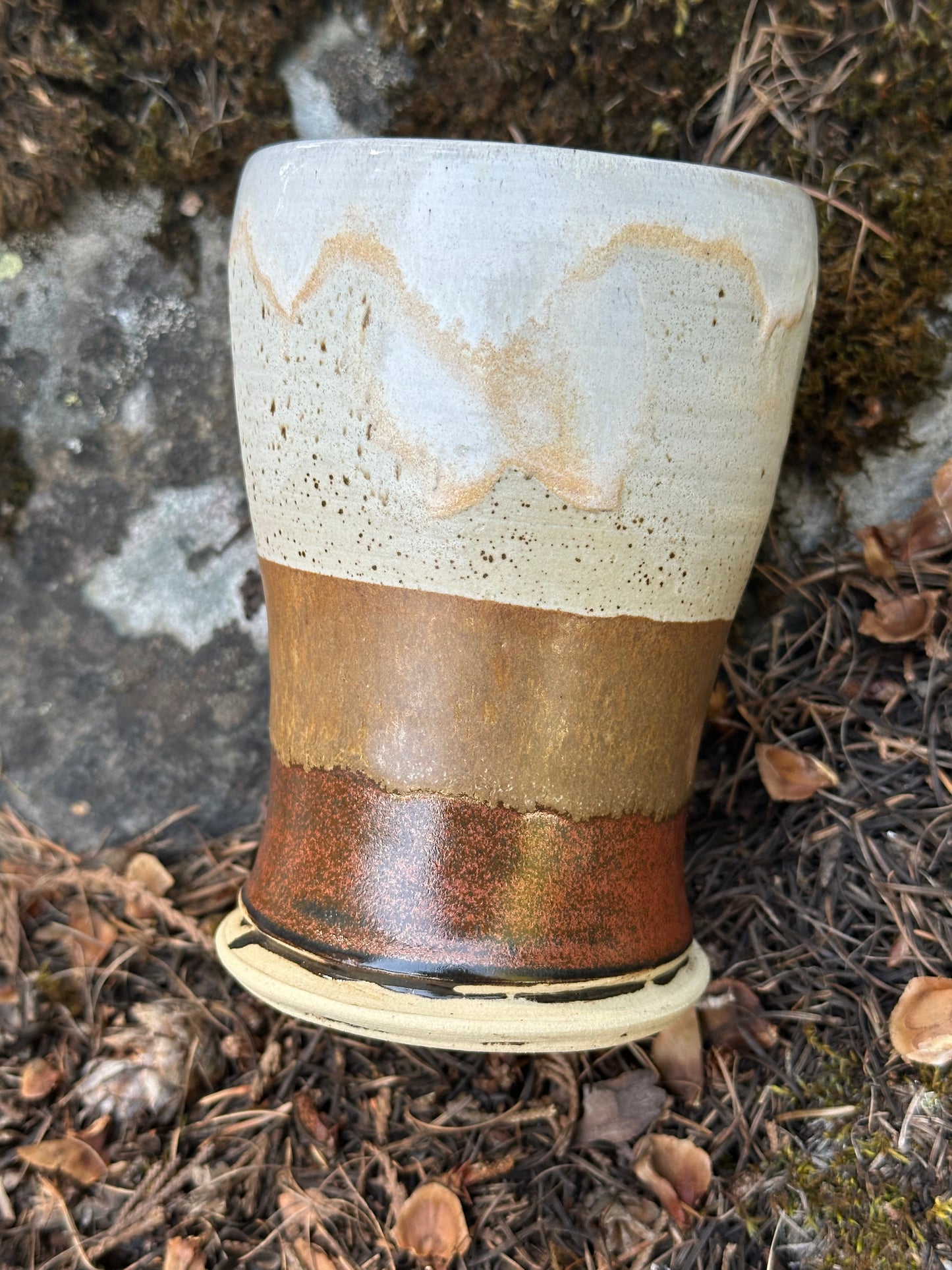 Tri-colour beverage pottery glasses