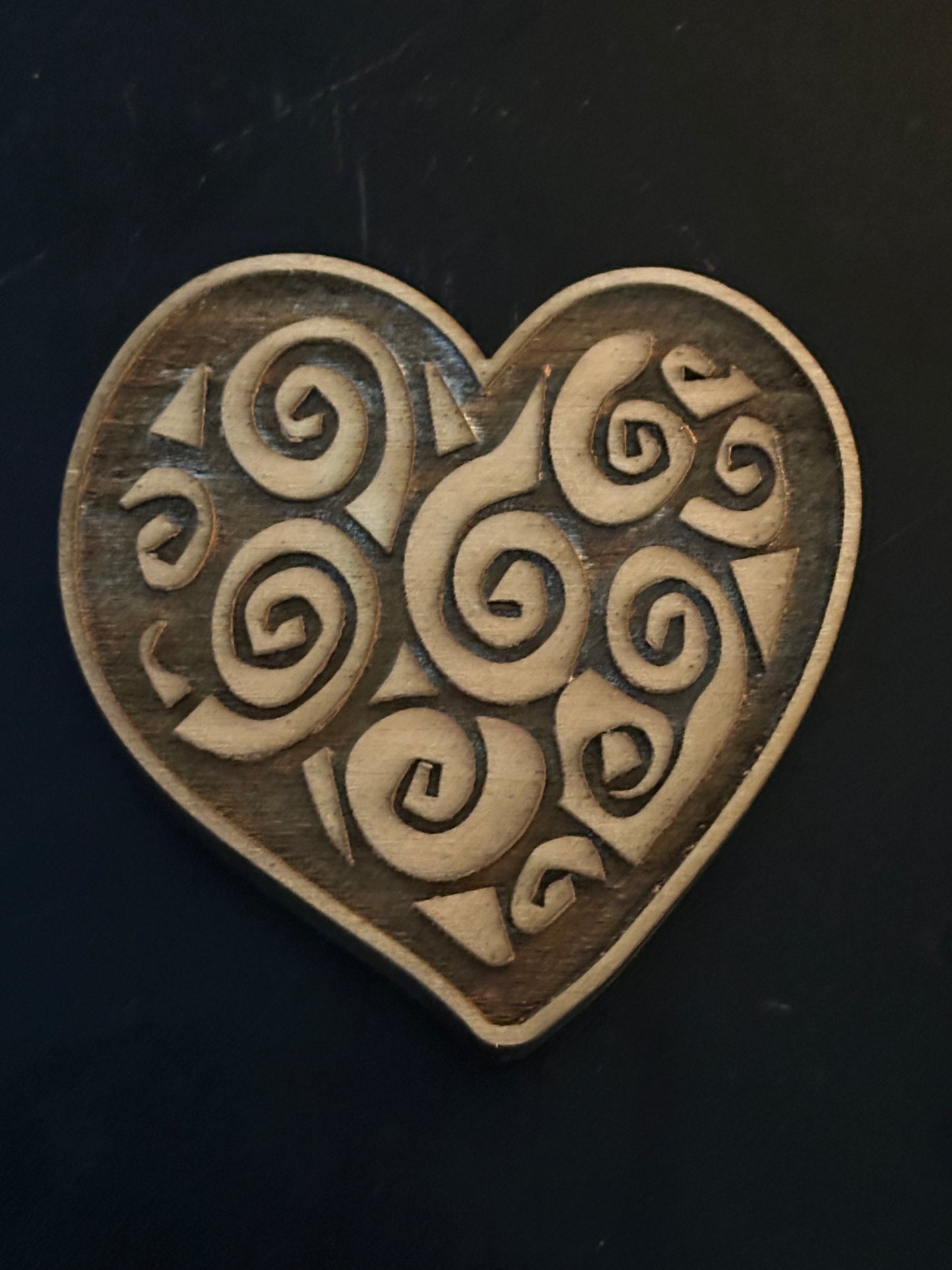 Heart Laser Engraved Wood Stamp (STW0143)