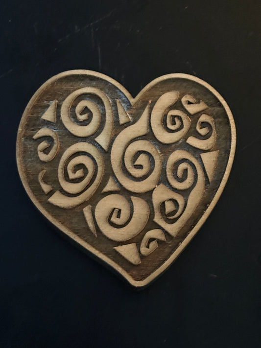 Heart Laser Engraved Wood Stamp (STW0143)