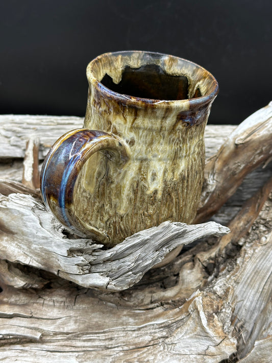 Ivory Washed Barrel Textured Mug approximately 20 ounces (M0107)