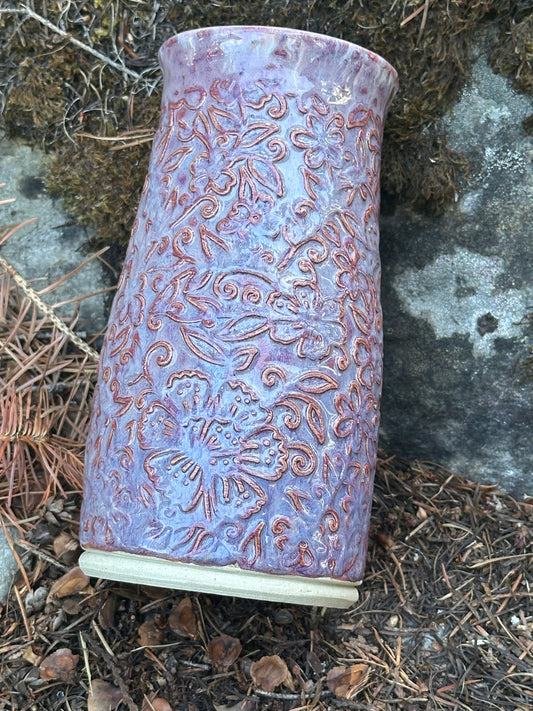Variegated Purple Textured Floral Vase (250012)