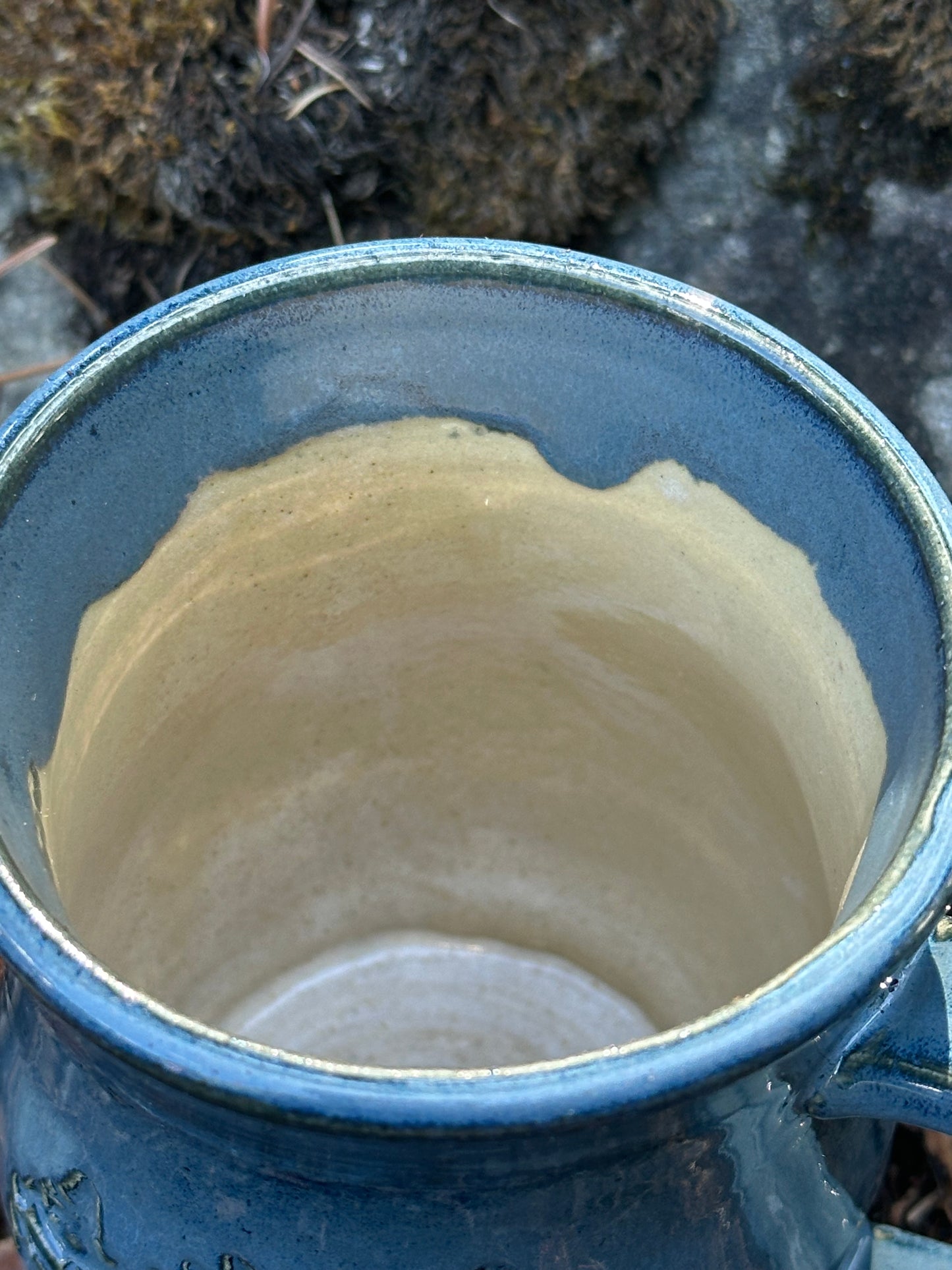 Variegated Blue Trout Fish Jumping Pottery/Ceramic Mug approx. 16 oz. (250003)