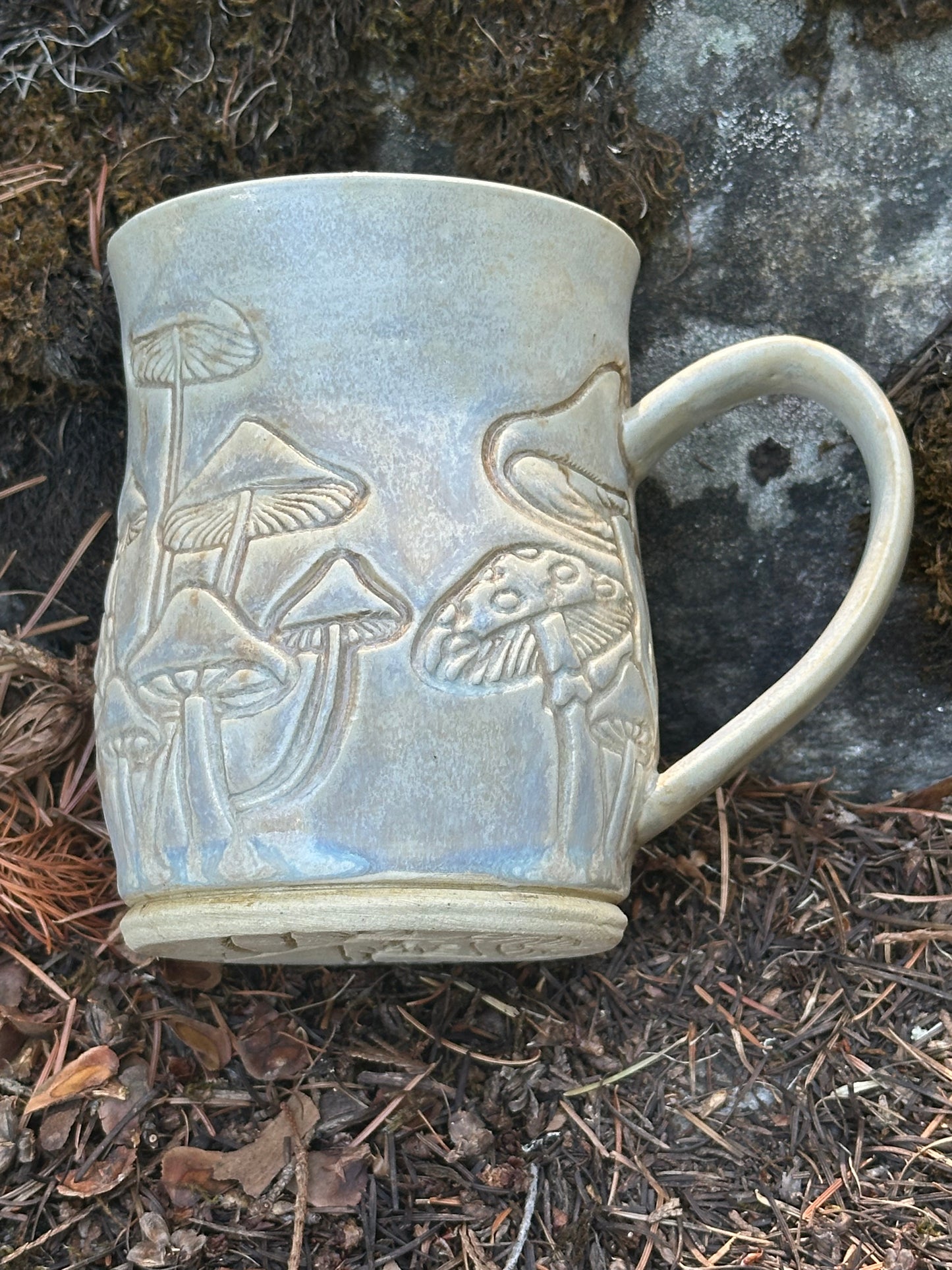 Mystical Mushrooms Pearl Pottery/Ceramic Mug approx. 16 oz. (250005)