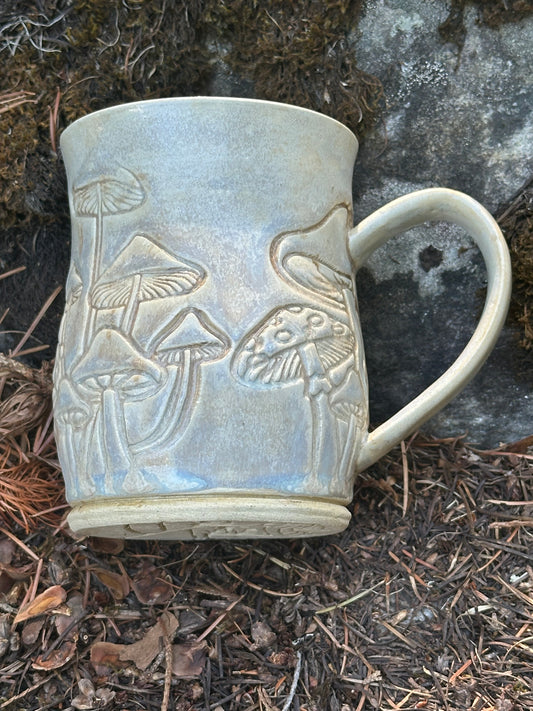 Mystical Mushrooms Pearl Pottery/Ceramic Mug approx. 16 oz. (250005)