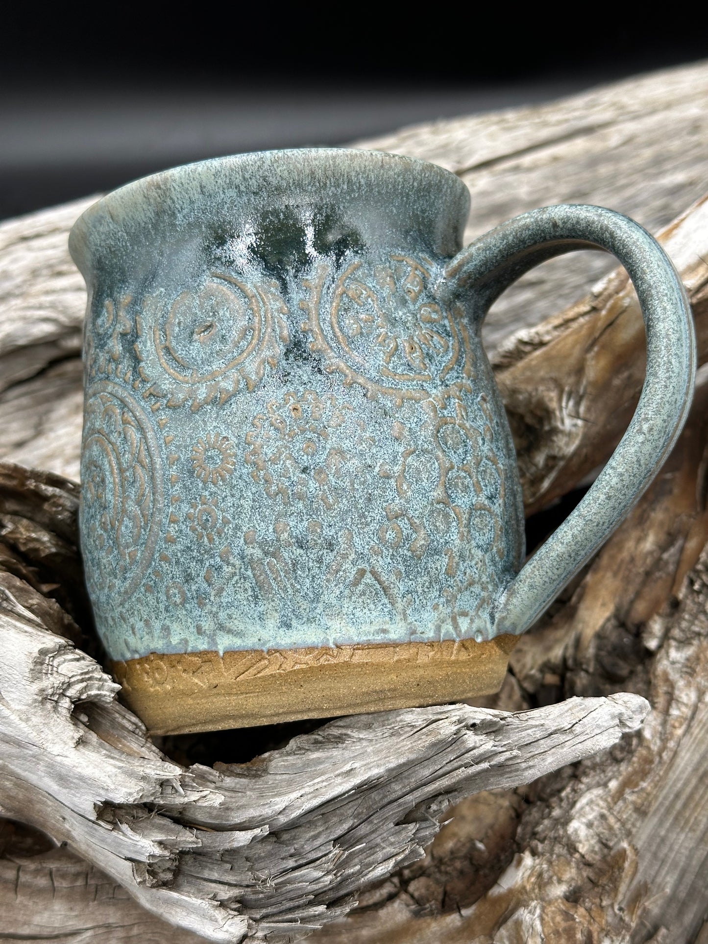 Matte Textured Mug Crystal Blue approximately 16 ounces (M0103)