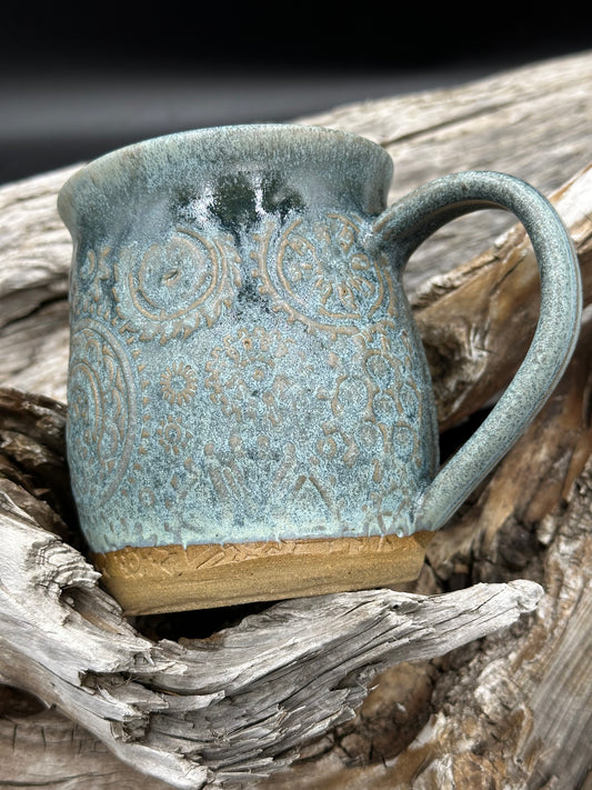 Matte Textured Mug Crystal Blue approximately 16 ounces (M0103)