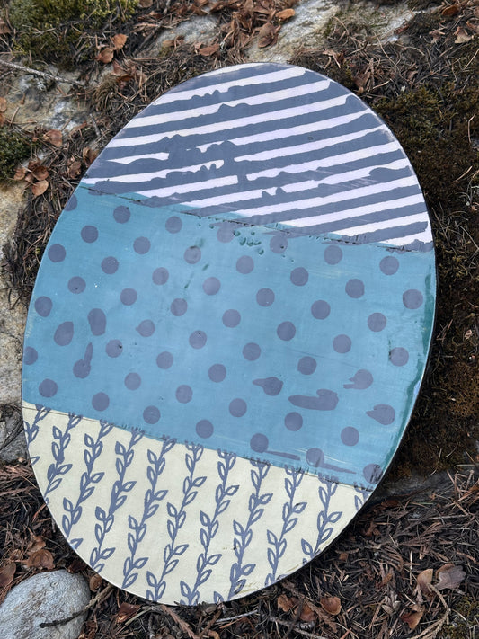 Tricolour Multi Pattern Silk Screen Serving Tray
