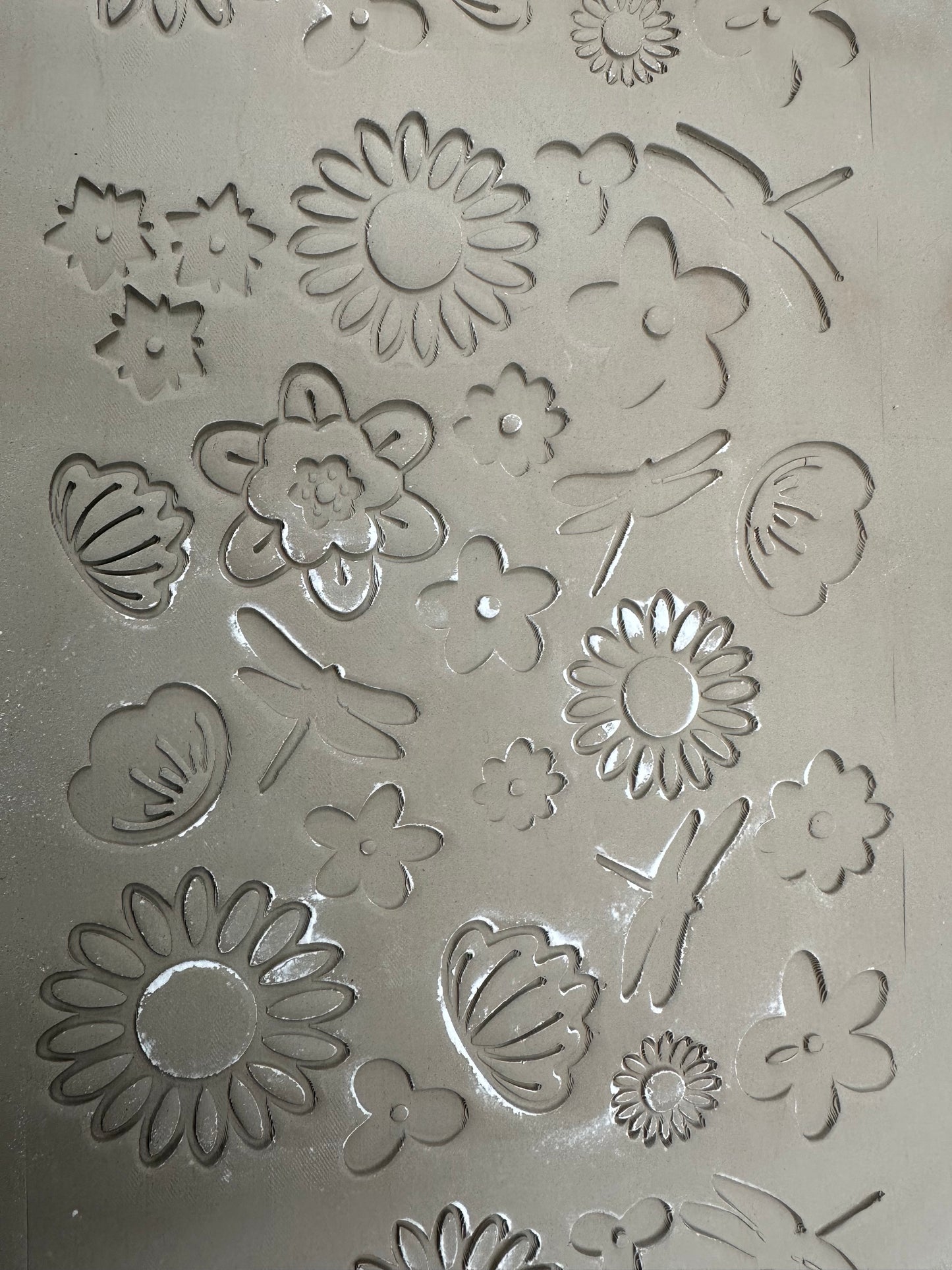 Dragonfly and Flower All Over Design Texture Roller