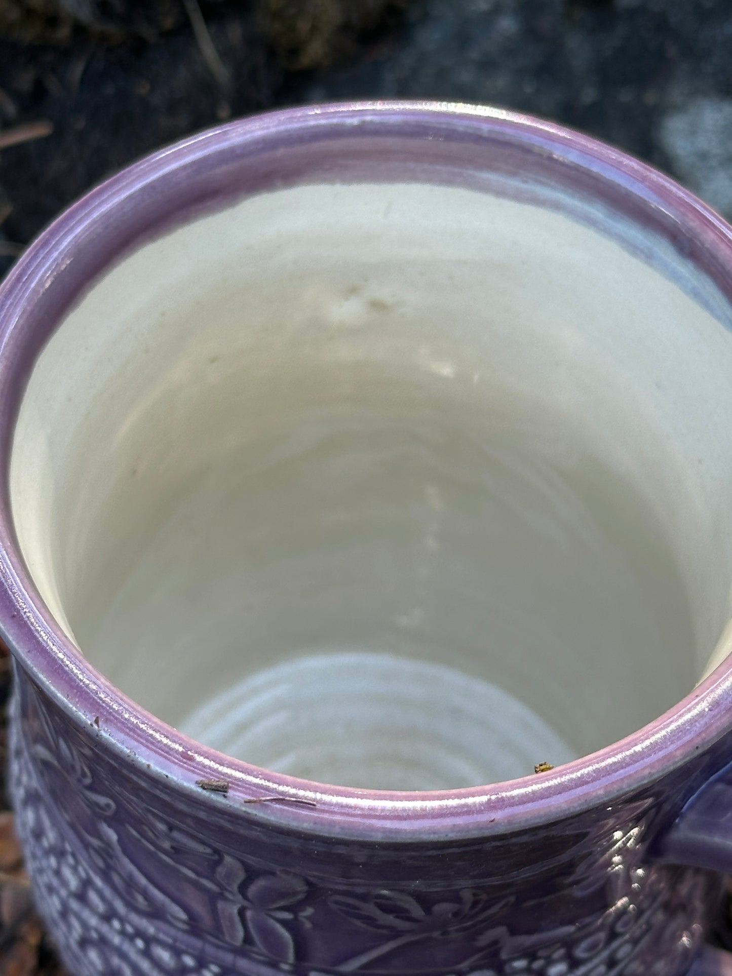 Lavender Bubbles & Dragonflies Pottery/Ceramic Mug approx. 16 oz. (250004)