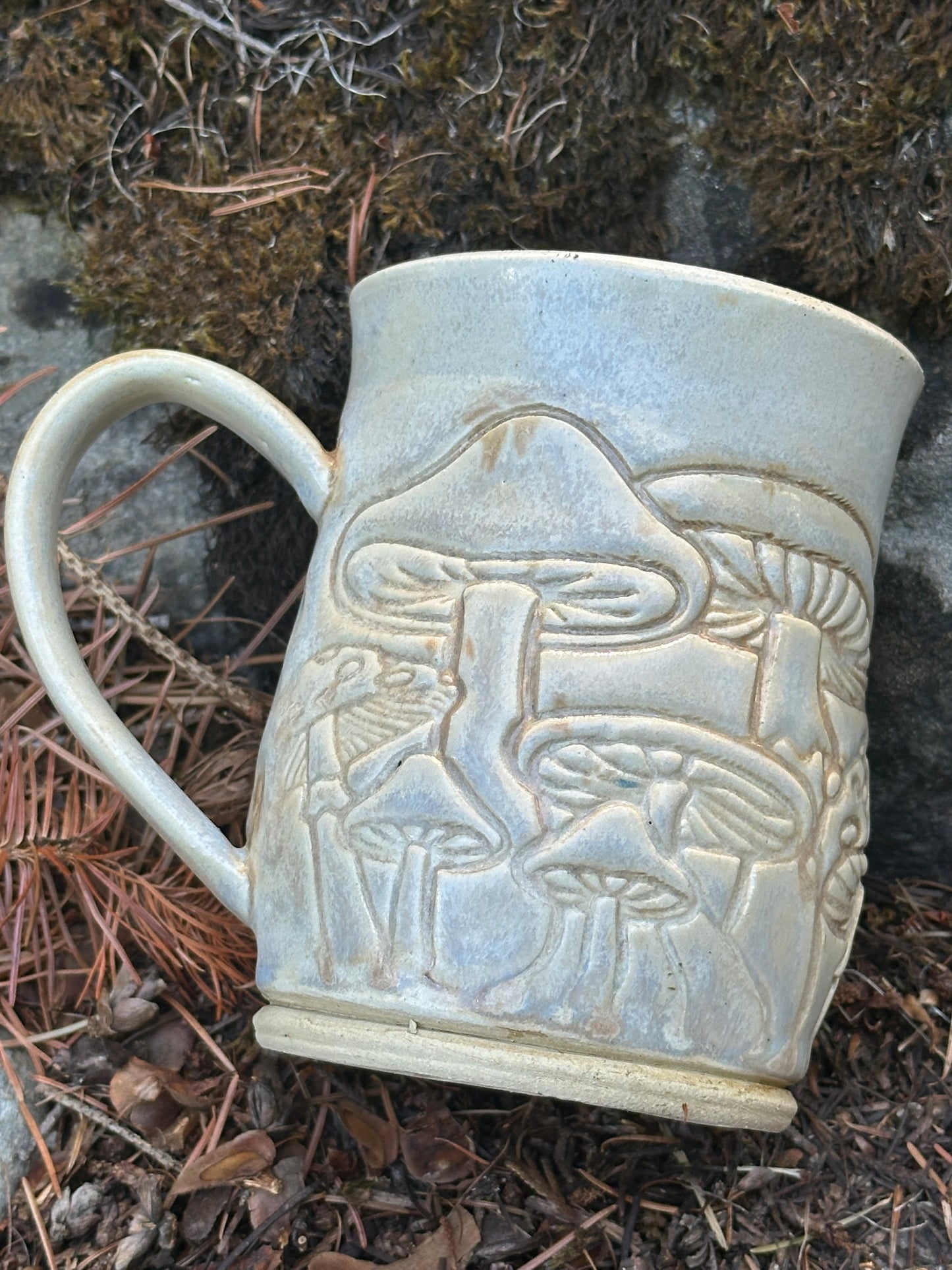 Mystical Mushrooms Pearl Pottery/Ceramic Mug approx. 16 oz. (250005)