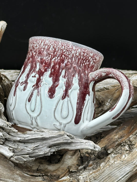 Drippy Reindeer Pottery Mug/Cup (M0132) approximately 16 ounces