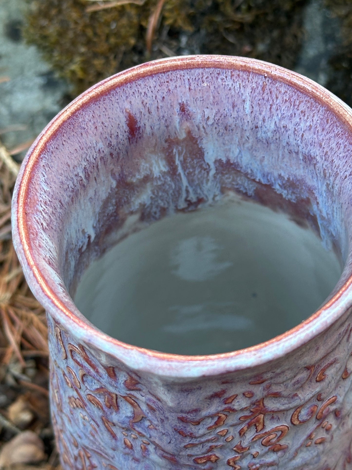 Variegated Purple Textured Floral Vase (250012)