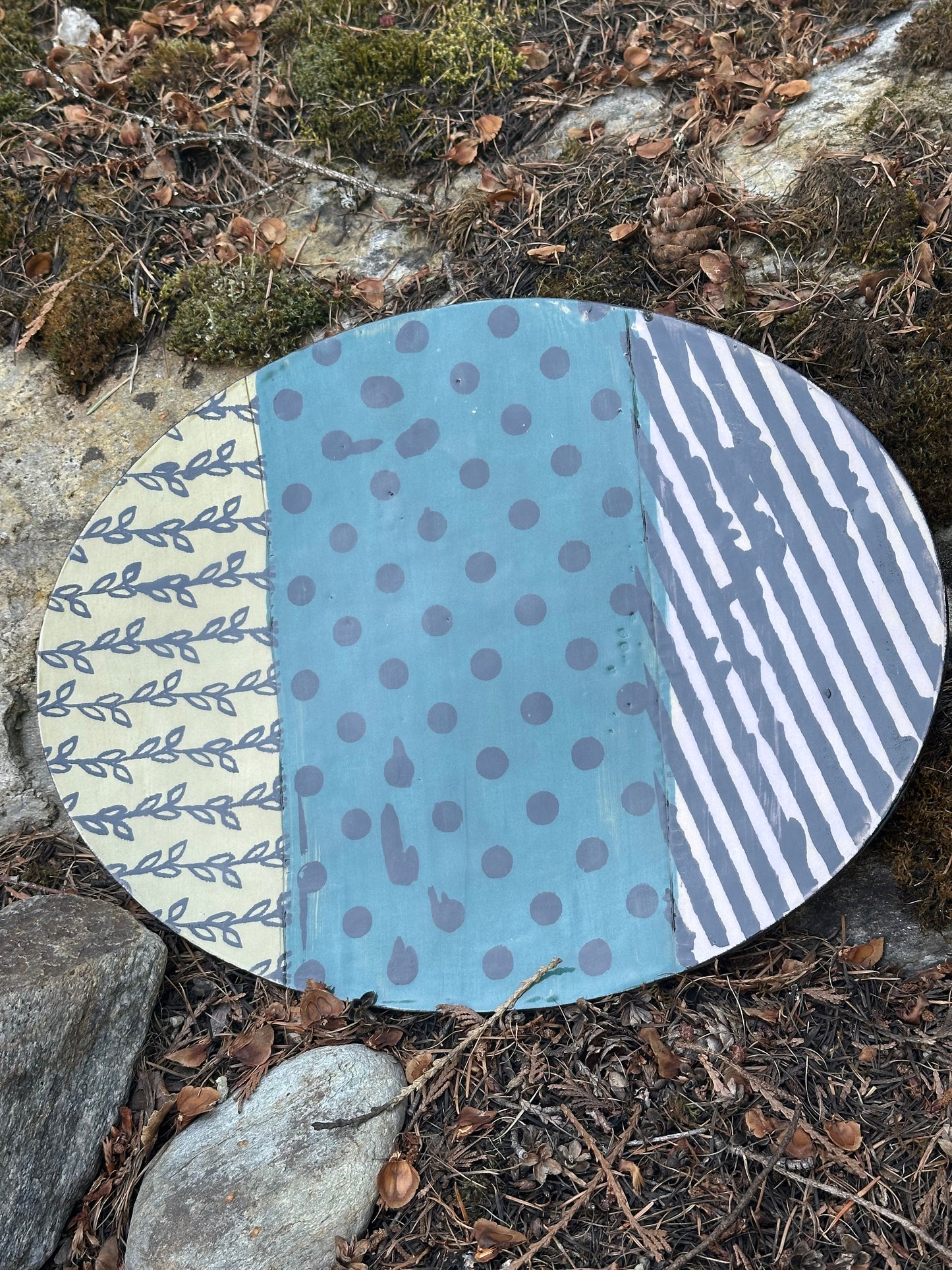 Tricolour Multi Pattern Silk Screen Serving Tray