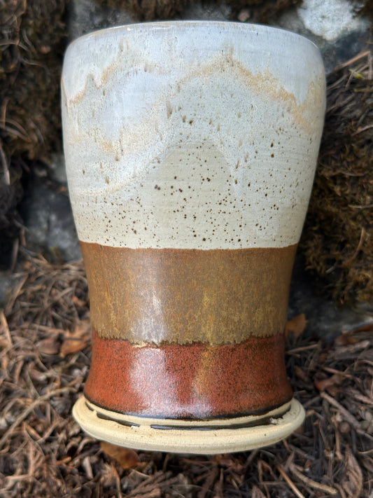 Tri-colour beverage pottery glasses