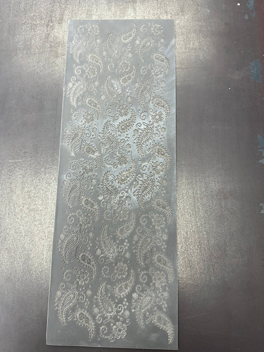 Paisley 1 Rubber Texture Mat approximately 4”x12”