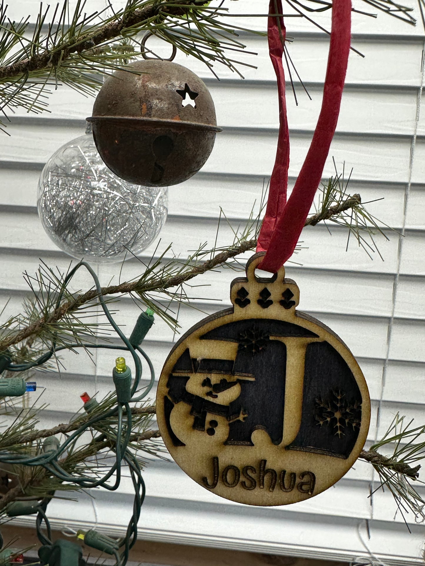 Laser Engraved Monogram Christmas Ornaments with Customization