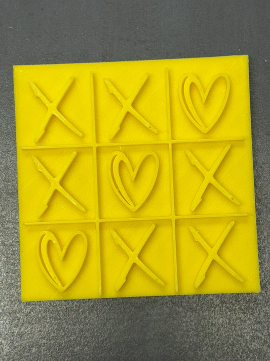Tic Tac Toe Heart Hugs and Kisses 3D Printed Stamp