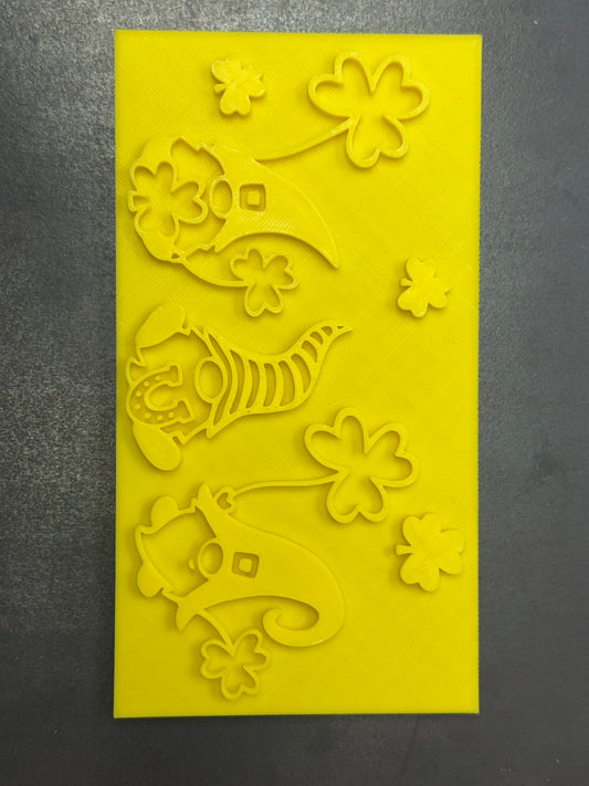 3 Gnomes with Shamrocks 3D Printed Stamp